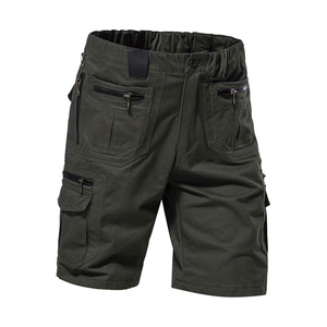 Short cargo pour homme, design personnalisable, pour la gym, décontracté, longueur genou, couleur unie, séchage rapide, respirant, matière douce, taille à braguette zippée - Product Image 2