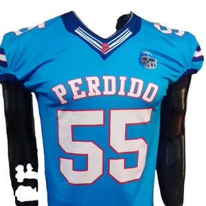 Maillot de football américain brodé Taille Plus Respirant Extensible Sublimation Pantalon Manches Courtes Pakistan OEM Custom - Product Image 1