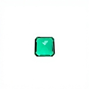 Émeraude Colombienne de laboratoire hydrothermale taille Asscher 10mm certifiée IGI ANAS GEMS, émeraude verte à effet de jeu de couleurs pour bijoux - Product Image 3