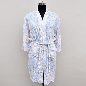 Kimono Cotton <b>Print</b> Velvet Robe Luxury Short Bathrobe Night Dress Smooth Homewear <b>Clothes</b> for Sleepwear - Product Image 2