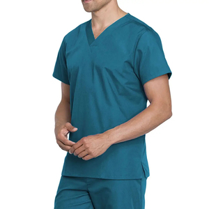 High Quality Custom Logo Men's <b>Scrub</b> Suits Sets Solid Color Canvas Quick Dry Breathable <b>Plus</b> <b>Size</b> for Hospital Use - Product Image 5