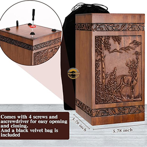Decorative Wooden <b>Ashes</b> <b>Box</b> with Engraved Lid OEM Funeral Wooden Urn Factory Direct Supply Walnut Wood Memorial Urn for <b>Ashes</b> - Product Image 1