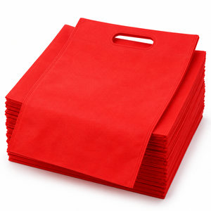 Bolsa de Compras Reutilizable Premium Roja con Corte en D, Bolsa de Supermercado No Tejida con Logotipo Personalizado para Empaquetado Promocional - Product Image 5