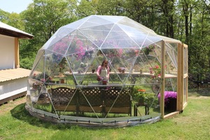 16 ft Geodesic Dome Greenhouse Kit - Clear Vinyl Cover - Galvanized Steel Frame + free shipping - Product Image 1