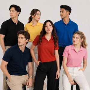 Polo personnalisé pour homme et femme, couleur unie, en coton tricoté, décontracté, respirant, coupe classique, lot en stock - Product Image 6