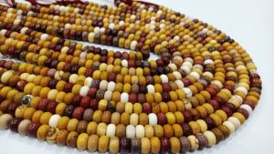 ลูกปัดหินมูคาอิทธรรมชาติทรงรอนเดลล์เรียบขนาด 8 มม. หลายสี - Product Image 2