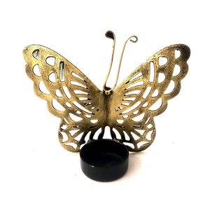 Portavelas de Metal Dorado con Diseño de Mariposa, Portavelas Vintage con Recortes, Moderno Soporte para Velas para Decoración del Hogar, Jardín y Fiestas - Product Image 5
