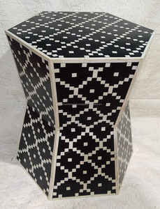 Mesa auxiliar/taburete de madera con incrustaciones de resina epoxi con estilo moderno, precio directo de fábrica de alta calidad para el hogar, sala de estar, dormitorio, uso - Product Image 6