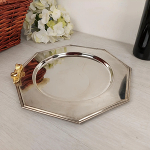 Luxury Stainless Steel Serving Tray with Silver Color Octagon Shape Decorative Metal Platter for Wedding Hotel Home Usage - Product Image 3