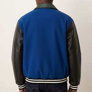 Chaqueta Varsity de Béisbol de Manga de Cuero, Ajuste Holgado y Transpirable, con Relleno de Algodón y Lana, de Alta Calidad, Superventas - Product Image 6