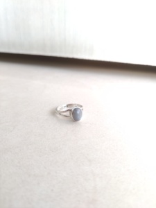 Gray <b>Moonstone</b> Cabochon Bezel Setting 925 Sterling Silver Handmade Split Shank Wedding Ring <b>Jewelry</b> Wholesale - Product Image 2