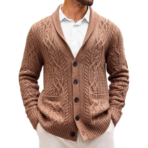 Pull en tricot d'hiver pour homme, logo personnalisé, tissu doux et chaud, manches longues, décontracté, élégant, confortable - Product Image 1