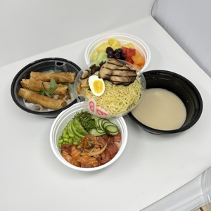 Round Black <b>Plastic</b> <b>Lid</b> For Takeaway Food <b>Container</b> Disposable Minimalist Style 48 oz - Product Image 6