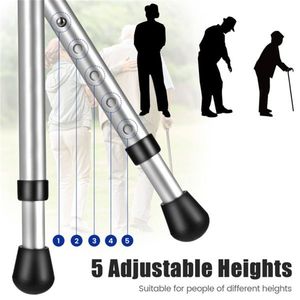 Aluminum Alloy Folding Seat Cane LED Light 5-Level Height Adjust Anti-Slip Pads Bonus Cushion/3 Foot Pads Assistive Device for - Product Image 6