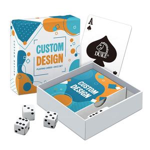 Custom Paper Playing Card and 5 Standard Plastic <b>Dice</b> Set - Product Image 1