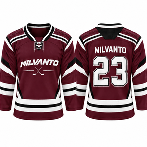 Maillot de hockey sur glace personnalisé de haute qualité avec impression par sublimation et broderie, uniforme d'entraînement en polyester pour hommes - Product Image 5