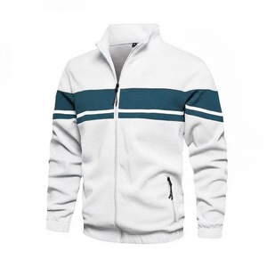 Survêtement pour homme avec blocs de couleur, veste à fermeture éclair à manches longues avec poches latérales et pantalon à taille élastique, tenue décontractée pour l'automne - Product Image 6