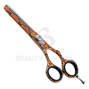 Tijeras de peluquería de lujo con estampado de piel exótica, acabado vibrante de pitón y mango ergonómico para un estilizado de precisión - Product Image 1