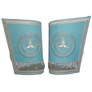 Top Selling Customizable Embroidered Sew-On Masonic Regalia Cuffs with Traditional Patterns Velvet Fabric Gauntlets Sale - Product Image 3