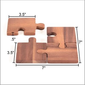 Creative Puzzle Wood Coaster Set of 4 Interlocking Wooden Drink Coasters for Table Walnut Acacia Hot Pad <b>Trivet</b> Mat Home Decor - Product Image 3