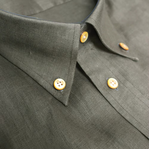 Chemise à manches longues 100 % lin pour homme, respirante, décontractée et habillée, boutonnée, vente en gros - Product Image 2