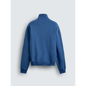 Men's Women's Streetwear Half Zip Pullover Oversized <b>Mock</b> <b>Neck</b> Plain Cotton Custom Logo <b>Top</b> - Product Image 2