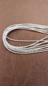 Natural <b>Snow</b> White Faceted Rondelle Diamond Beads Premium Quality 1.5-2.5mm 15 Inch Length for Jewelry Making Bulk Wholesale - Product Image 5