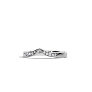 แหวนเพชรแล็บแฟชั่นหรูหรา ทอง 10K/14K แหวนแต่งงานรูปเชฟรอน แหวนแต่งงานรูปตัววี แหวนเพชรโค้งแบบซ้อนได้ - Product Image 5