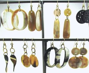 Boucles d'oreilles en corne naturelle, bijoux d'oreille légers faits à la main, accessoires ethniques élégants de style Boho pour dames, Style de luxe - Product Image 6