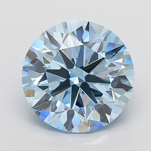 Diamant rond bleu vif fantaisie de 8,55 carats, pureté VVS2, diamant bleu de luxe certifié, taille idéale - Product Image 1