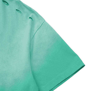 Camiseta de Manga Corta para Hombre, Talla Grande, Color Verde Menta Sólido, Cuello Redondo, Informal, de Algodón - Product Image 2