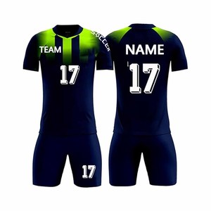 Uniformes de fútbol totalmente sublimados, personalizados con el nombre del equipo y número, conjunto de camisetas 100% poliéster - Product Image 2
