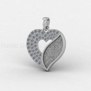 Solid 925 Silver 23mm Blank Bezel Heart Shape 18K Gold Pendant With Pave CZ Setting For Necklace Making Keepsake DIY Jewelry - Product Image 3