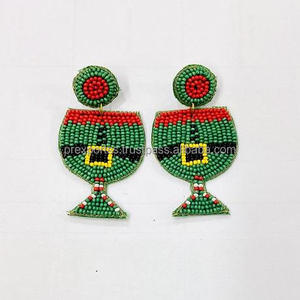 ต่างหูแฟชั่นสไตล์โบฮีเมียนลายดอกไม้ประดับลูกปัด เหมาะสำหรับงานปาร์ตี้ งานแต่งงาน ของขวัญ  สามารถสั่งทำขนาดได้ - Product Image 5