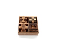 Rompecabezas de Madera Ecológicos al por Mayor, Rompecabezas de Lógica 3D Encajables, Juguetes Educativos STEM para Niños, Juego de Rompecabezas de Escritorio