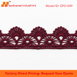 15mm Maroon Floral Guipure GPO Lace <b>Trim</b> Customizable Export Quality 20 Meter Packing for Gift Wrap Hair <b>Clips</b> Crafts Decor Bulk - Product Image 6