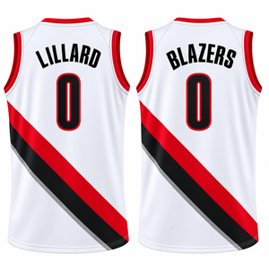 Maillot de basketball pour homme Blanc Rouge Noir 0 Sublimé Col en V Sans manches Maille Coupe athlétique Toutes saisons - Product Image 4