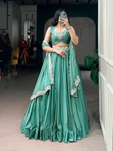 Ceinture en soie TENNECY Rangoli avec perles tubulaires et broderie en fil, extensible et à séchage rapide - Product Image 3