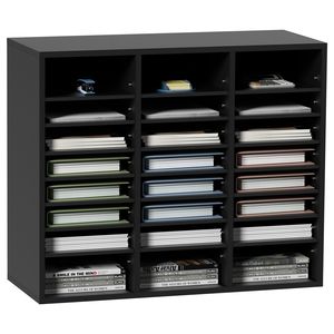 Organizzatore per Documenti in Legno a 24 Scomparti con Ripiani Rimovibili e Fessura per Cassetta Postale per Ufficio, Casa e Aula - Product Image 1