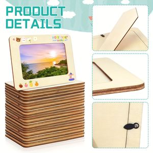 Confezione da 40 Cornici in Legno Non Finite 10x15 cm, Cornici Portafoto da Tavolo per Halloween, Ringraziamento, Natale, Matrimoni - Product Image 3