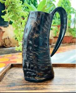 Jarra de Cuerno de Búfalo Vikinga Natural, Hecha a Mano, Estilo Rústico, para Cerveza, Cerveza Alemana, Miel - Product Image 2