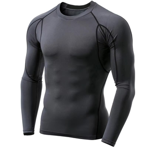 Men's Gym Compression <b>Base</b> <b>Layer</b> <b>Long</b> <b>Sleeve</b> Breathable Quick Dry Spandex/Polyester Custom Blank Digital Print Sport Shirts - Product Image 5