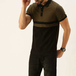Camisa de Manga Corta para Hombre, Color Verde Oliva y Negro, de Lona Sólida, Tejida, con Botones al Frente, Corte Regular, Secado Rápido, Estampado Digital - Product Image 1