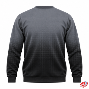 Custom Mens <b>Collarless</b> Sweatshirt Casual Streetwear Soft French Terry Polyester/Cotton 280g Washed Finish ODM Supplier - Product Image 4