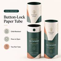 Emballage en tube de papier personnalisé, résistant aux enfants, boîtes d'emballage jetables de 2 g, tube de papier cylindrique rond avec verrouillage pour enfants