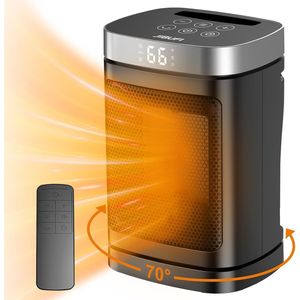 JIBUFI Stufa Elettrica PTC 1500W, Riscaldatore Portatile Compatto con Funzione di Rotazione a 70 Gradi, Rapido e Sicuro per Uso Interno - Product Image 1