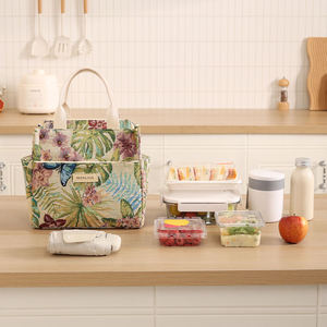 Modern Botanical Print <b>Insulated</b> <b>Lunch</b> Handbag Large Capacity Leakproof Food Storage Organizer for Professionals - Product Image 4