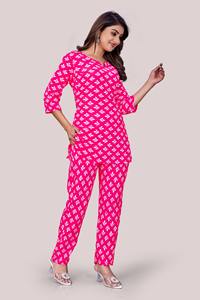 Conjunto Coordinado para Mujer, Sostenible, de Poliéster y Rayón, Cuello Redondo, Dos Piezas, Estilo Casual, Holgado, Traje de Pantalón para Dama, Talla Extra Grande 6XL - Product Image 3