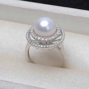 S925 Silver Pendant and 11-13 Pearl DIY Female Ring Rotating Set with Empty <b>Tray</b> 2976 <b>Jewelry</b> Findings & Components - Product Image 3