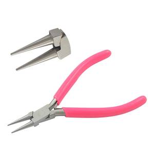 Pince à bec de 115 mm en acier inoxydable, à mors lisses, à double ressort, avec poignées en PVC, pour sertissage de joints, coupe, pêche et fabrication de bijoux - Product Image 1